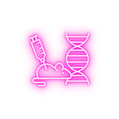 DNA mouse injection neon icon