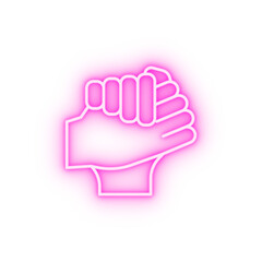 Friend hands brotherhood neon icon