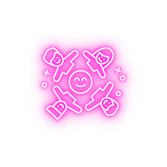 Friendship smile girls boys neon icon
