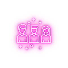 Friendship boys girl neon icon