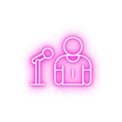 Interview reportage football neon icon