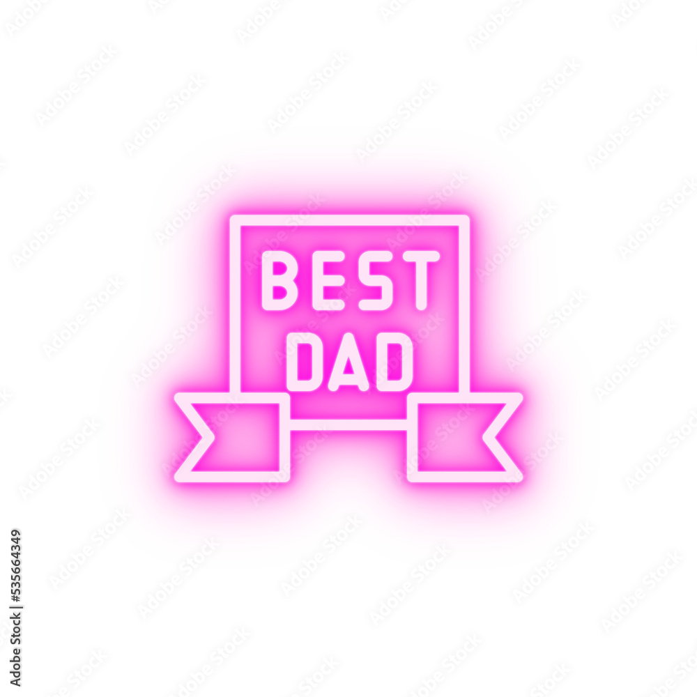 Wall mural Best Dad label neon icon