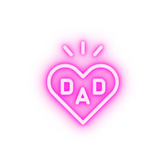 Heart love DAD neon icon