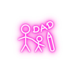 Drawing sketch son neon icon