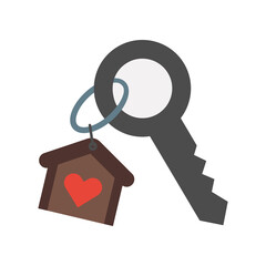 Key, home colored icon. Simple colored element illustration. Key, home concept symbol design from family set. Can be used for web and mobile