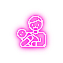 Dad baby neon icon