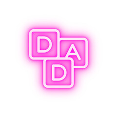 ABC Block DAD neon icon