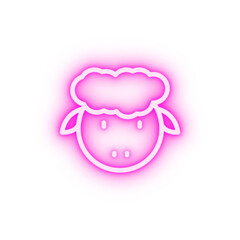 Sheep animal neon icon