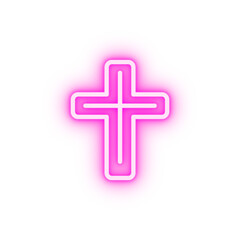 Obraz premium Cross Christianity neon icon