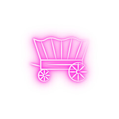 Fototapeta na wymiar wagon desert neon icon