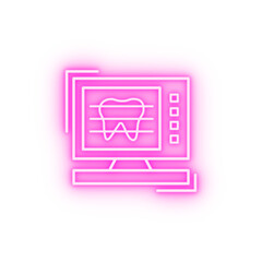 Radiograph tooth neon icon