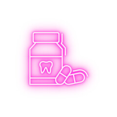 Medicine toothache neon icon