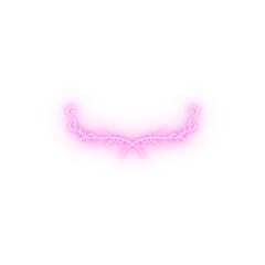 Decorative floral Ornament for text on white background neon icon