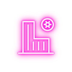 Building hospital coronavirus neon icon