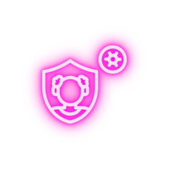 Protected coronavirus neon icon