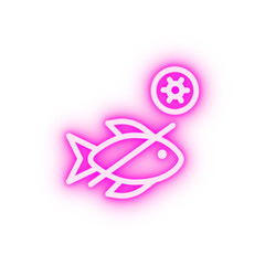 No fish coronavirus neon icon