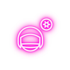 Medical mask girl neon icon