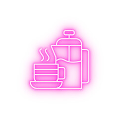 Tea kitten neon icon