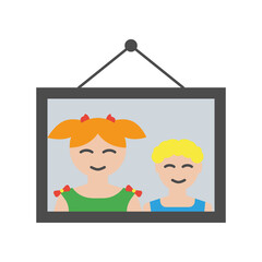 Children, portrait colored icon. Simple colored element illustration. Children, portrait concept symbol design from family set. Can be used for web and mobile