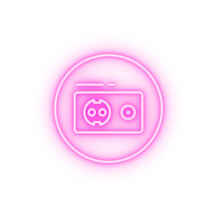 Socket connector neon icon