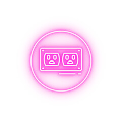 Socket connector neon icon