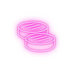 Cutlet meat neon icon