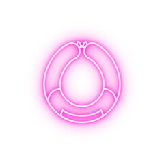 Sausage meat neon icon