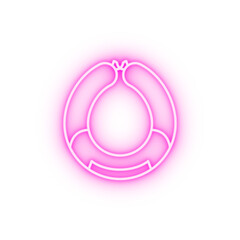 Sausage meat neon icon