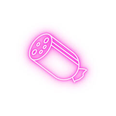 Salami meat neon icon