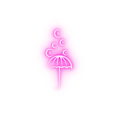 Income umbrella 2 colored line neon icon
