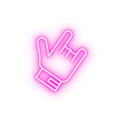 Thumb glove bowling neon icon