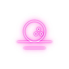 Bowling ball neon icon