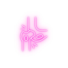 Bones broken injury neon icon