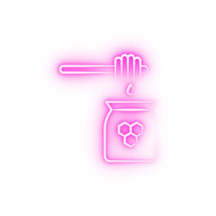 Honey alternative medicine neon icon