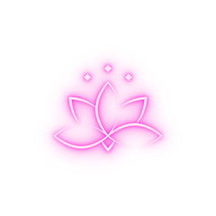 Obraz na płótnie Canvas Lotus flower neon icon