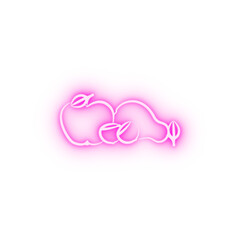 Fruit apple pear neon icon