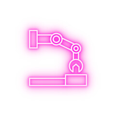 Robotic arm neon icon