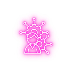 Man gear neon icon