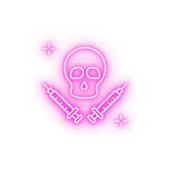 Injection narcotic addictions neon icon - obrazy, fototapety, plakaty