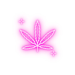 Cannabis addictions neon icon