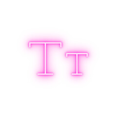 caps format small text neon icon