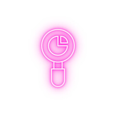 Loupe search chart pie SEO neon icon