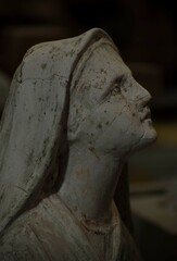 Virgin Mary statue under reconstruction