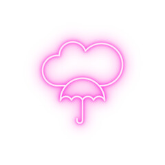 Cloud computing umbrella SEO neon icon