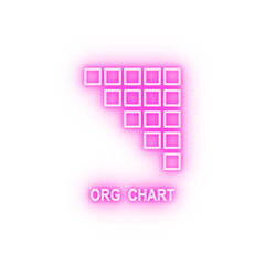 Organizational chart neon icon