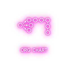 Organizational chart neon icon