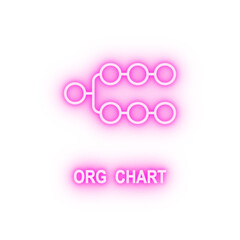 Organizational chart neon icon
