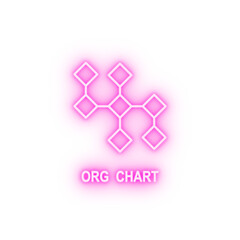 Organizational chart neon icon