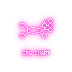 Organizational chart neon icon