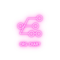Organizational chart neon icon